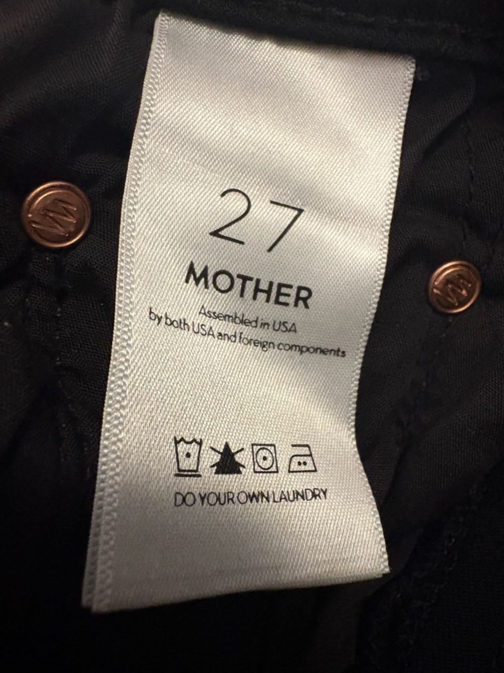 MOTHER Insider Crop Step Fray Jeans 27 Guilty Racer Black Side Stripe Raw Hem - Picture 6 of 13